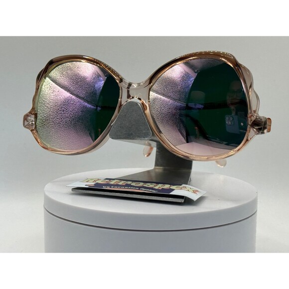 Vintage Oversize Sunglasses NOS Drop Temple Pink Mirror Grey Pink Zyl Frame 80s main image 8
